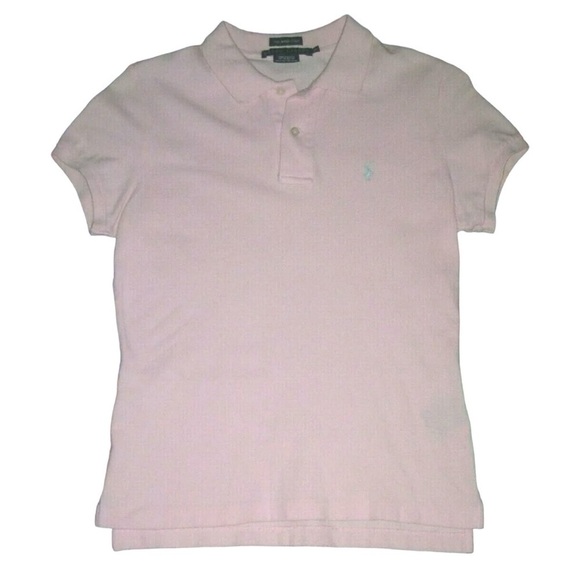 Ralph Lauren Polo Shirt Vintage y2k Pink Skinny Preppy Prep School Mean Girls - Picture 9 of 9